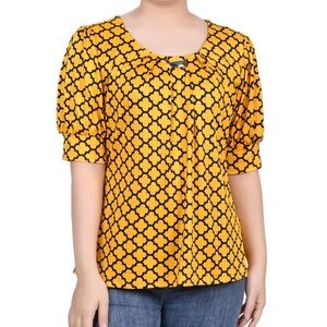 Simmering short sleeve ballon sleeves too in plus size 2X